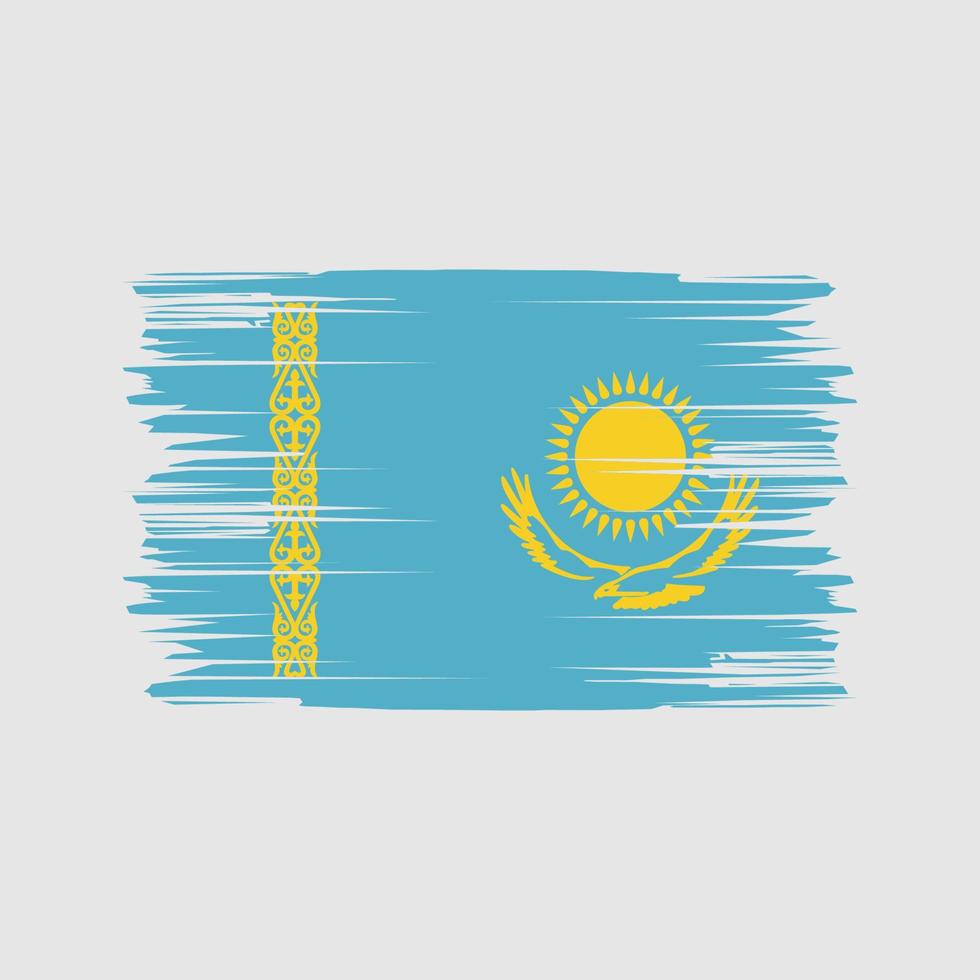 coups de pinceau du drapeau du kazakhstan. drapeau national vecteur