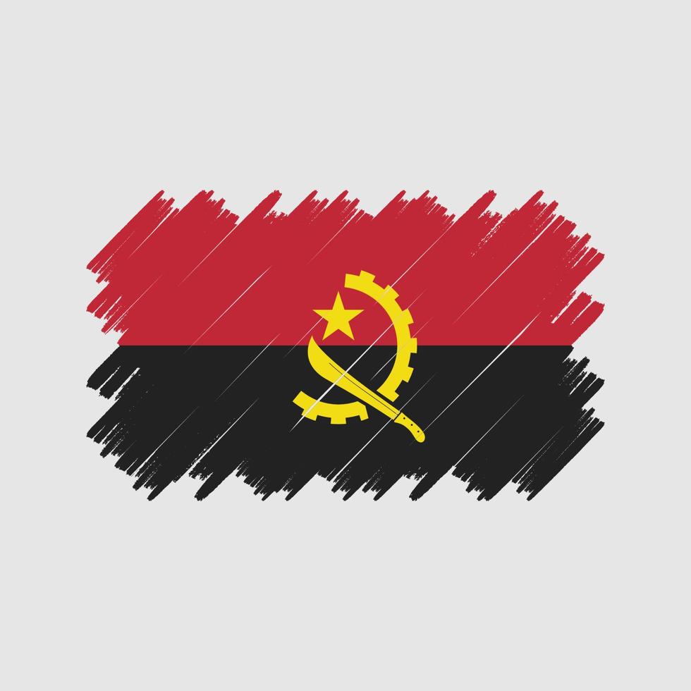 vecteur de brosse drapeau angola. drapeau national