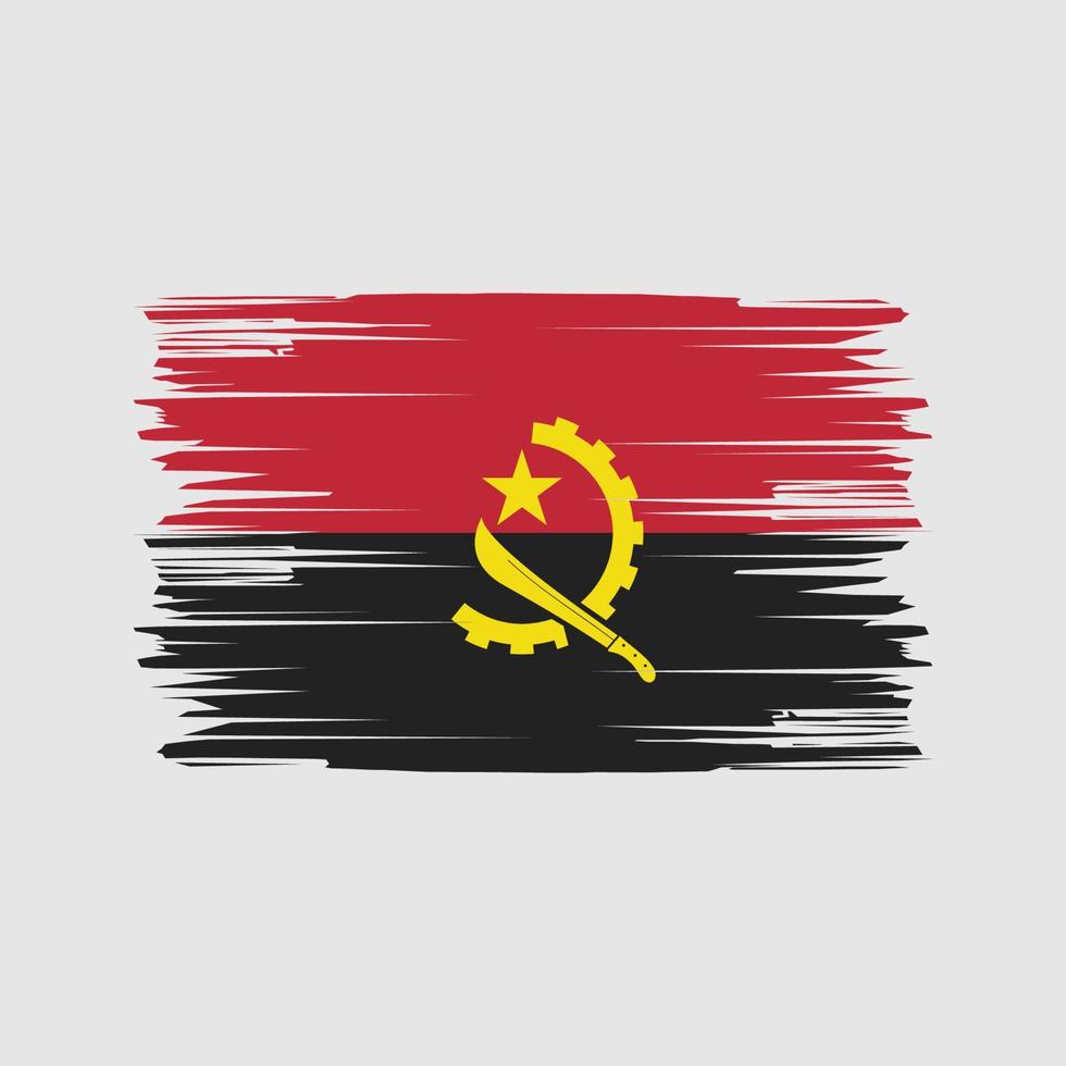 coups de pinceau du drapeau de l'angola. drapeau national vecteur