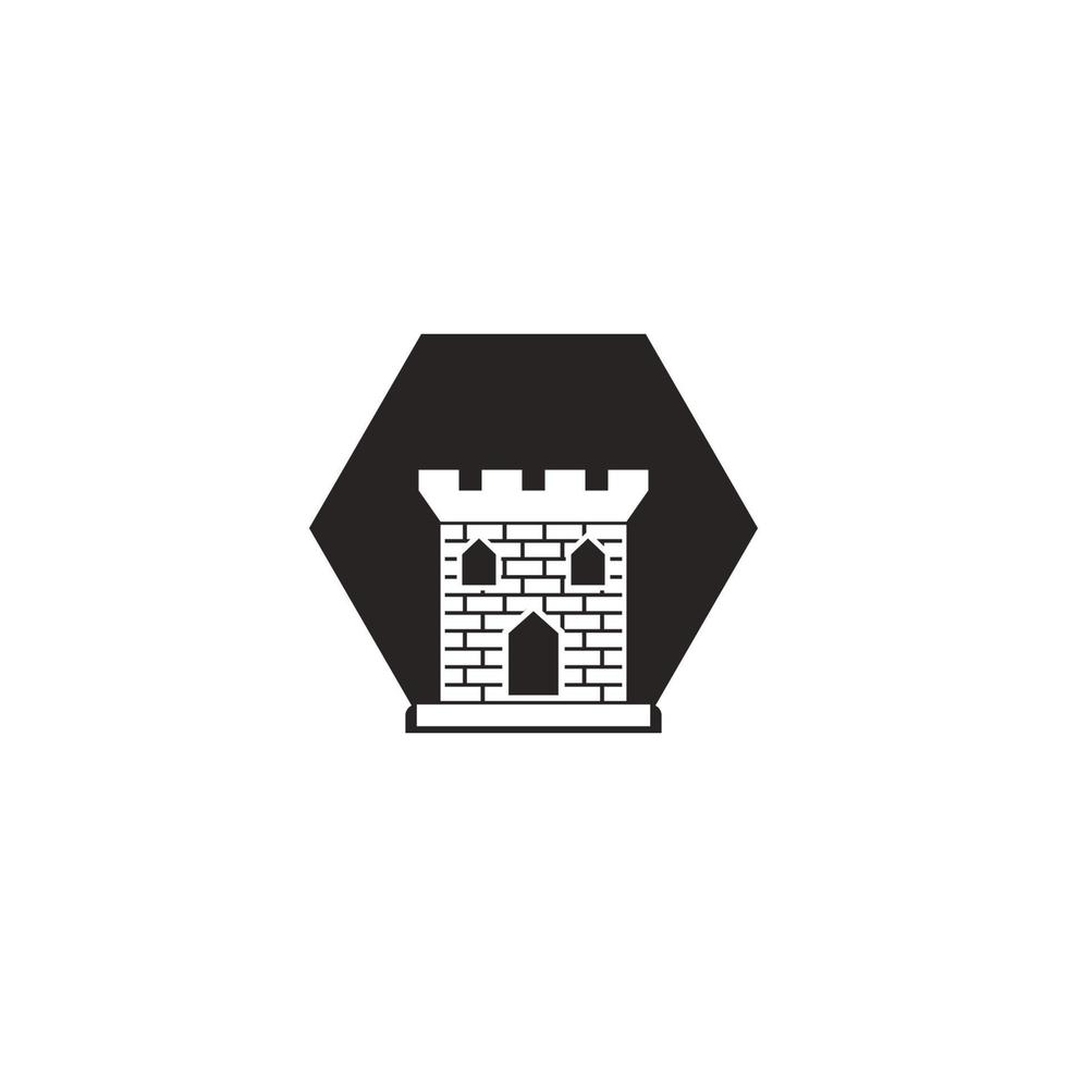 château icône dragon logo arrière-plan, conception de modèle d'illustration vectorielle vecteur