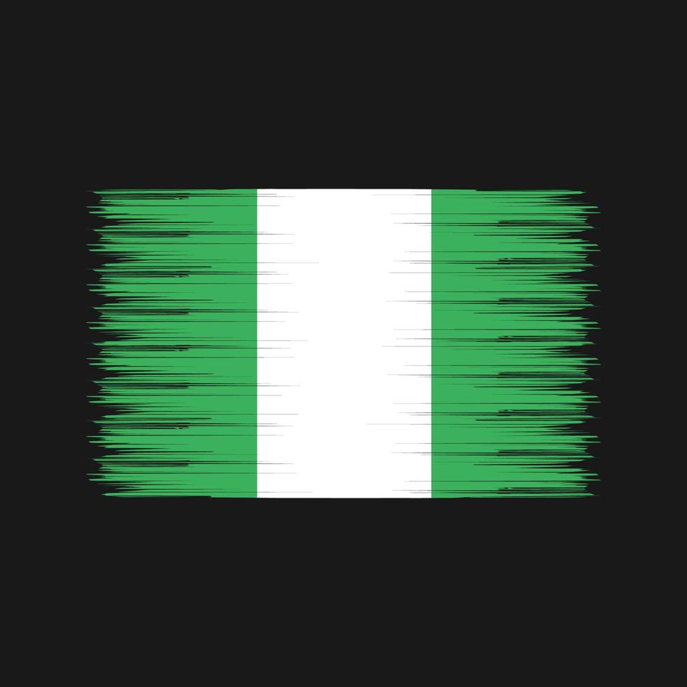 brosse de drapeau nigérian. drapeau national vecteur