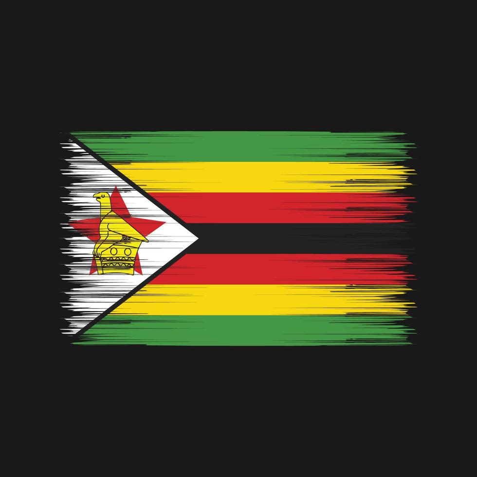 brosse de drapeau du zimbabwe. drapeau national vecteur