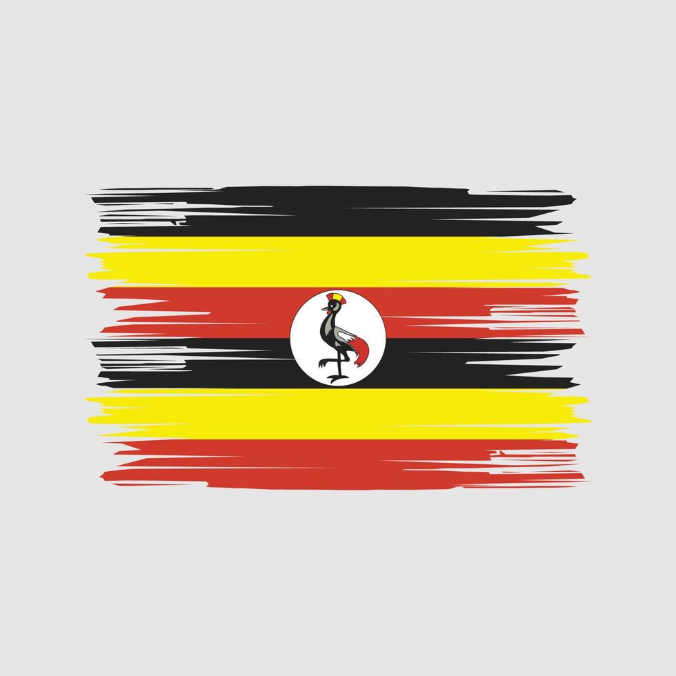 coups de pinceau du drapeau de l'ouganda. drapeau national vecteur