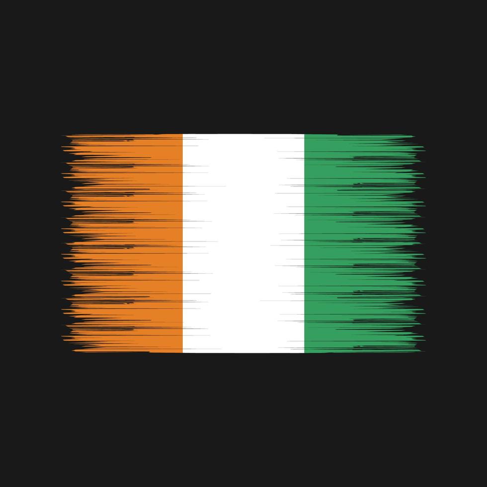 brosse de drapeau de côte d'ivoire. drapeau national vecteur