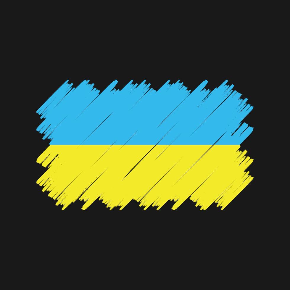 vecteur de brosse drapeau ukraine. drapeau national