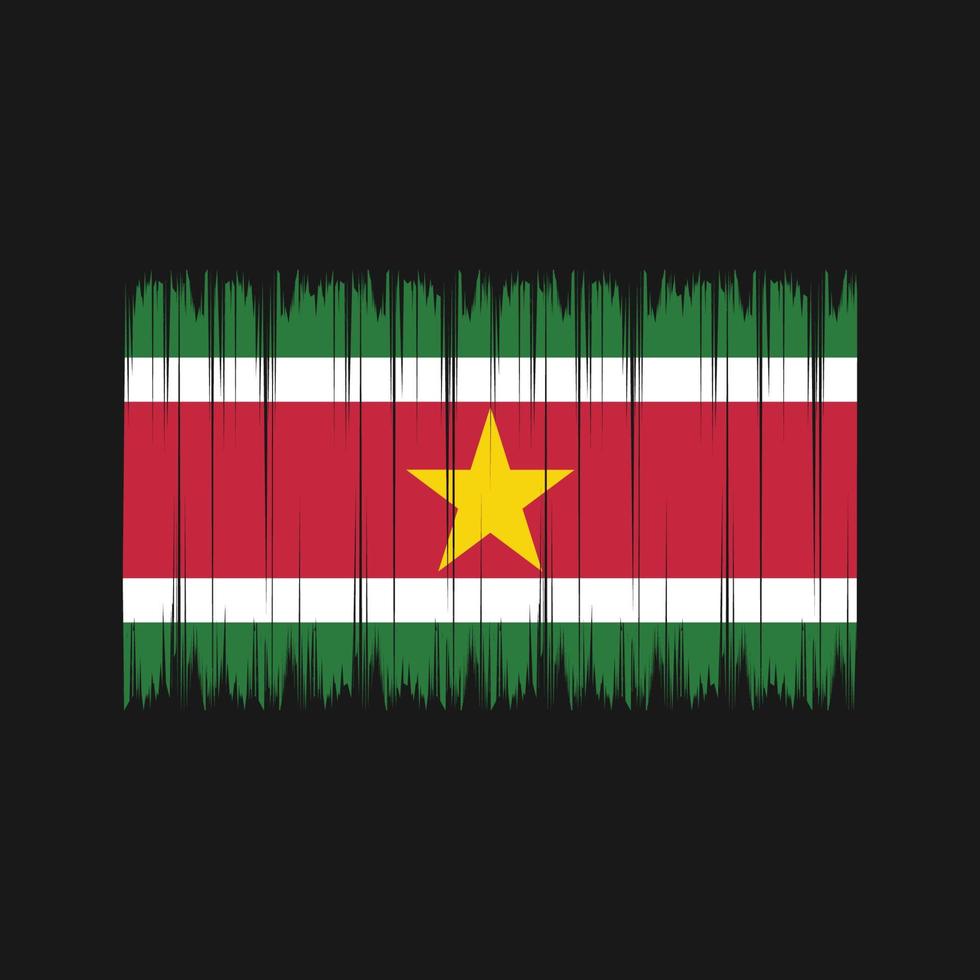 pinceau de drapeau du suriname. drapeau national vecteur