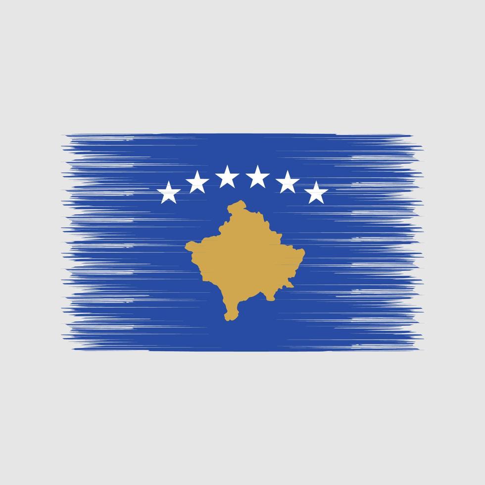 pinceau drapeau du kosovo. drapeau national vecteur