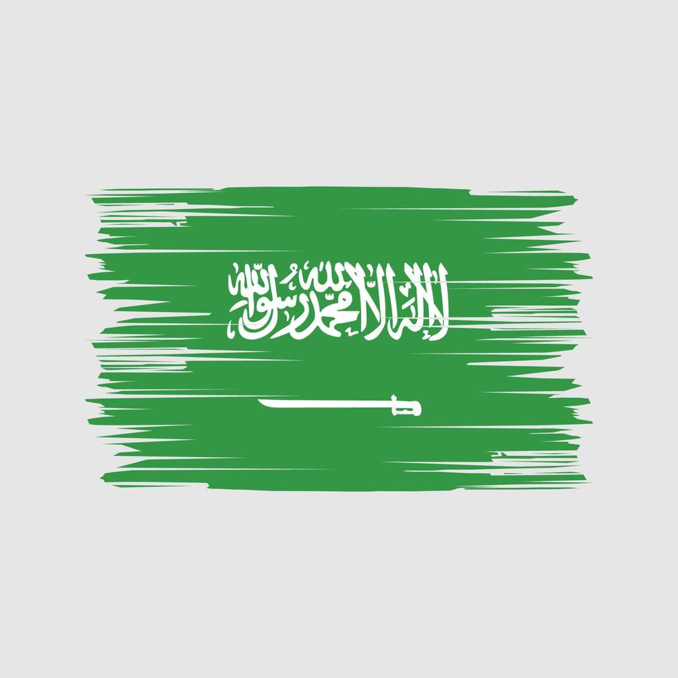 coups de pinceau du drapeau saoudien. drapeau national vecteur