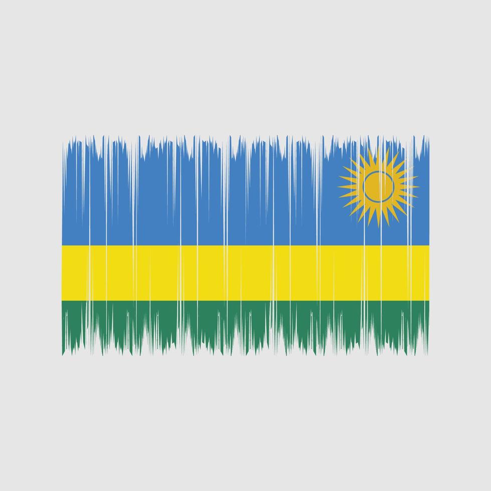 pinceau drapeau rwandais. drapeau national vecteur