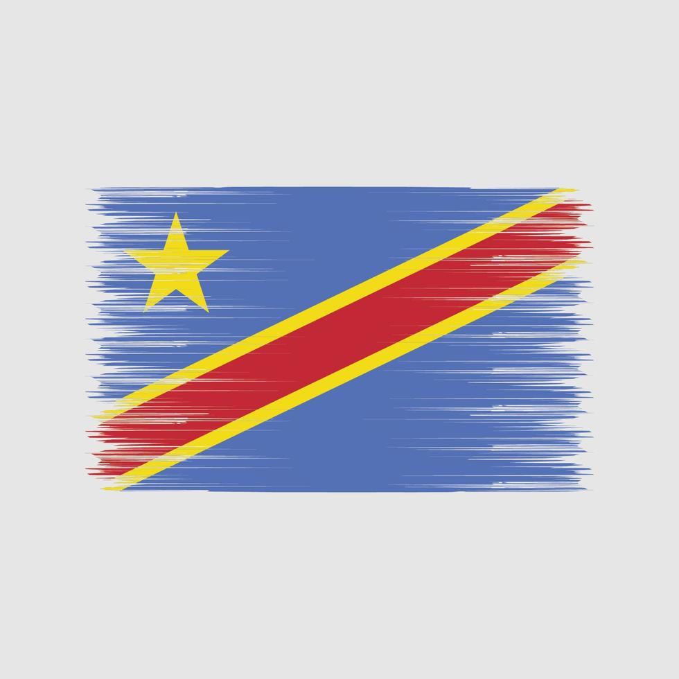 pinceau de drapeau de la république du congo. drapeau national vecteur