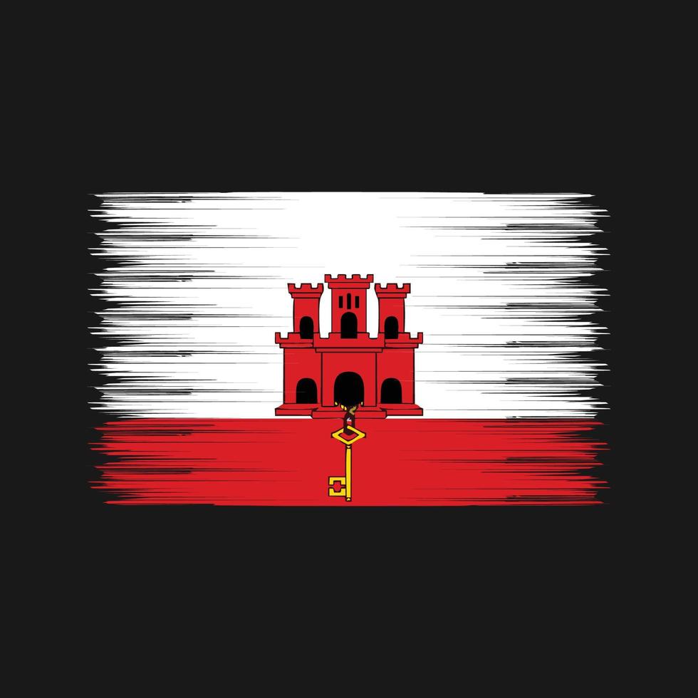 pinceau de drapeau de gibraltar. drapeau national vecteur