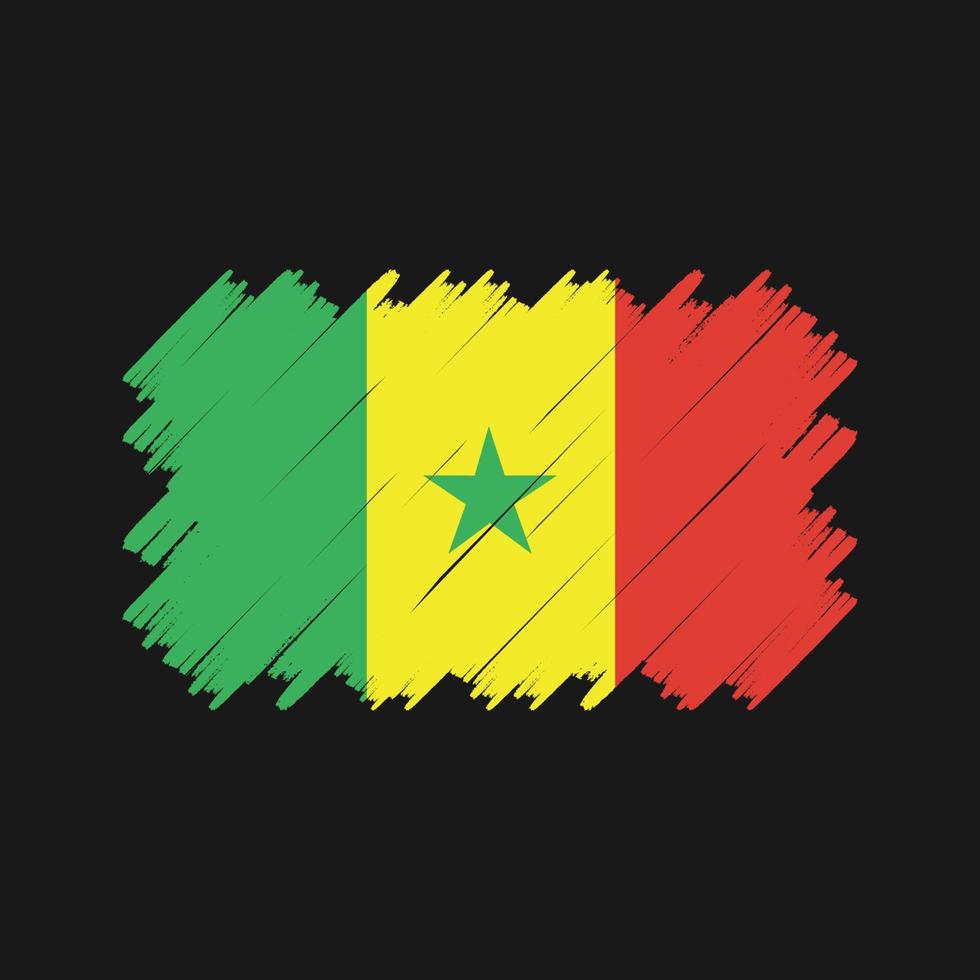 vecteur de brosse drapeau sénégal. drapeau national