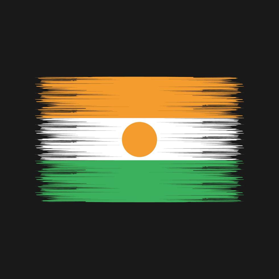 pinceau drapeau nigérien. drapeau national vecteur