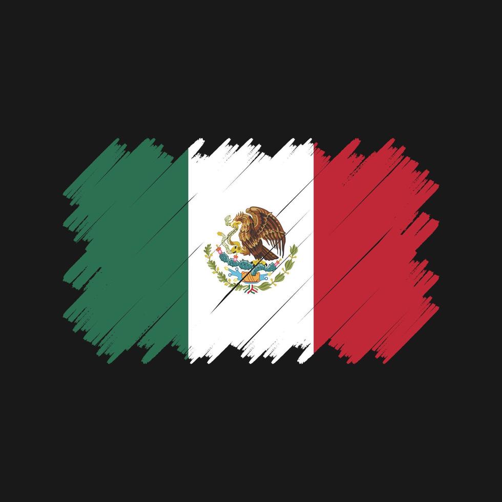 vecteur de brosse drapeau mexique. drapeau national