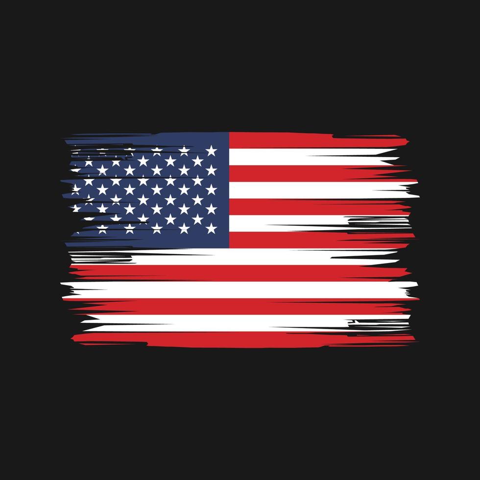 coups de pinceau de drapeau américain. drapeau national vecteur