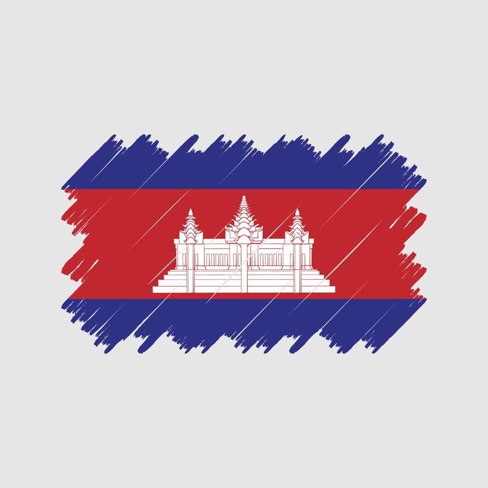 vecteur de brosse drapeau cambodge. drapeau national