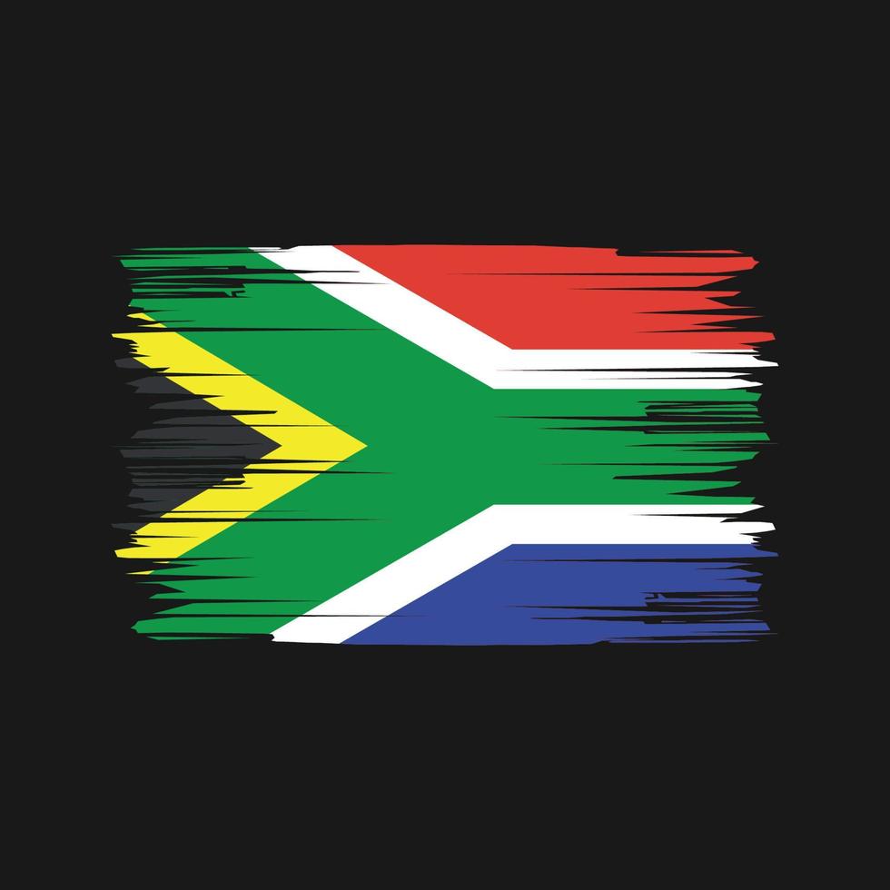 coups de pinceau du drapeau de l'afrique du sud. drapeau national vecteur