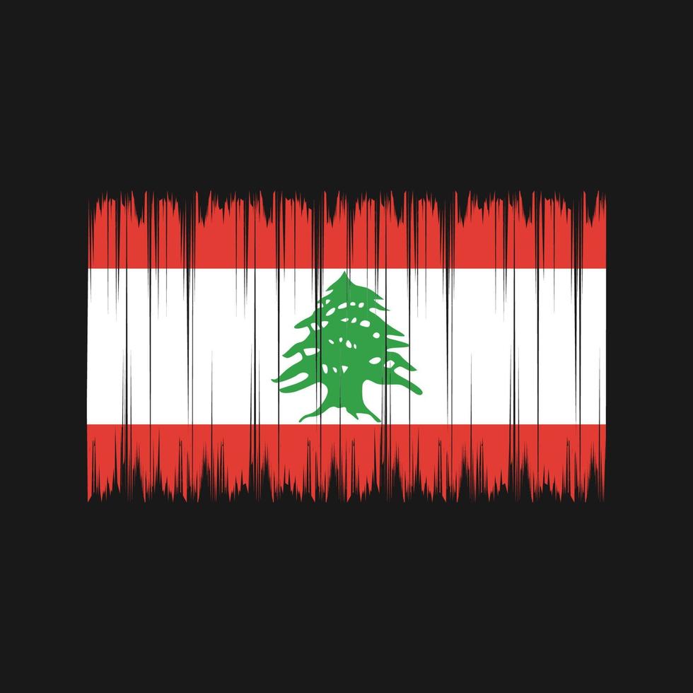 pinceau drapeau liban. drapeau national vecteur
