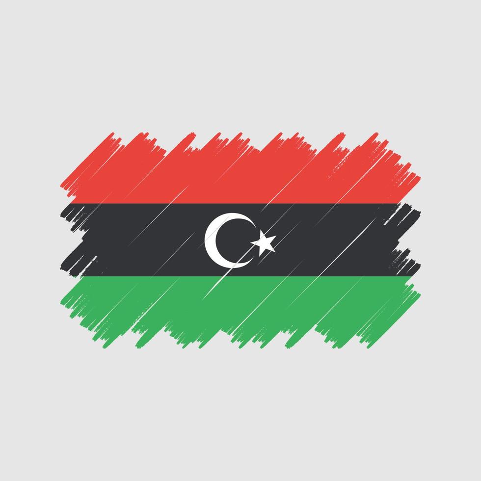 vecteur de brosse de drapeau de libye. drapeau national