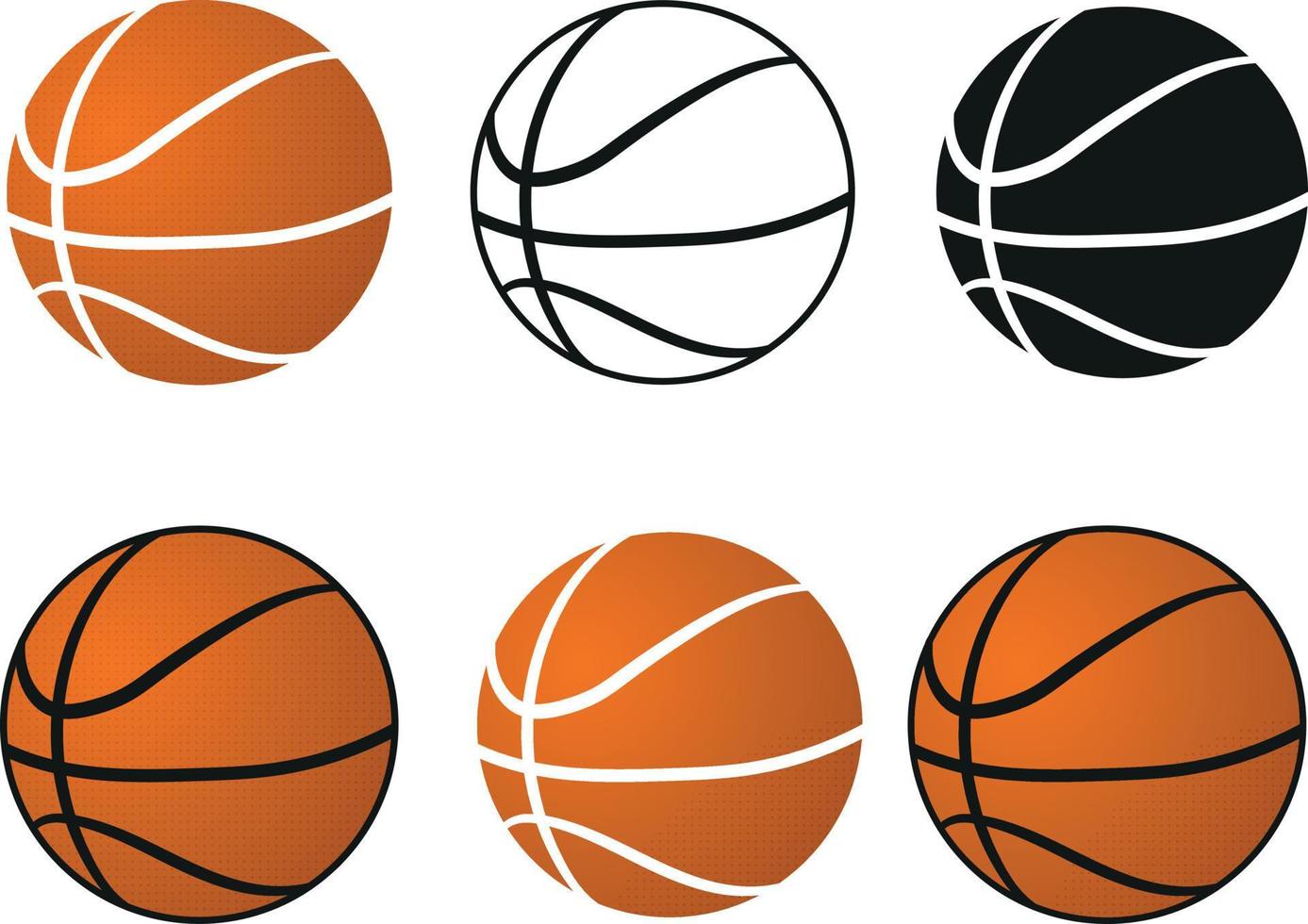 jeu d'icônes de basket-ball illustration vectorielle vecteur