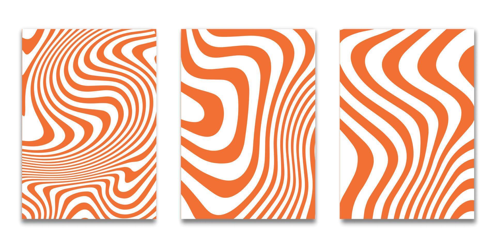 ensemble de couvertures minimales, arrière-plan rayé orange blanc, modèle d'ensemble de modèles de couvertures, illustration vectorielle vecteur