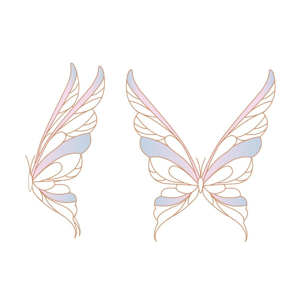 une illustration lumineuse d'un papillon sur fond blanc. belle illustration de papillon. vecteur