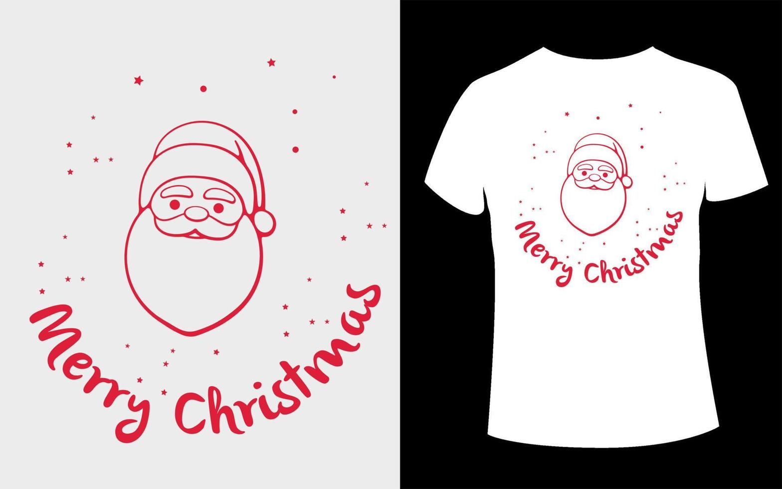 conception de t-shirt de noël avec vecteur de père noël modifiable