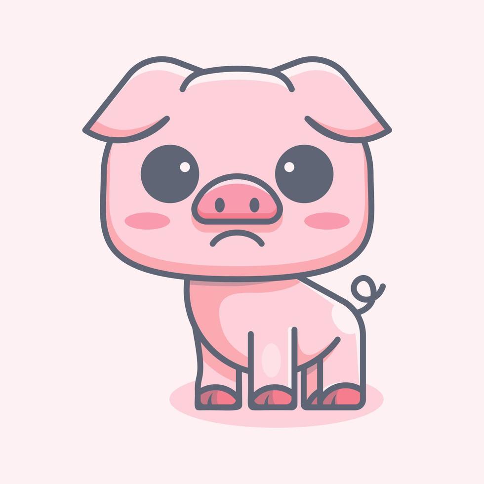 cochon mignon pour icône, logo et autocollant vecteur