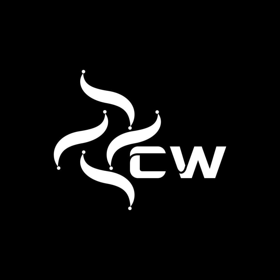 création de logo de lettre cw sur fond noir. concept de logo de lettre initiales minimalistes de technologie créative cw. cw conception unique de logo de lettre de vecteur abstrait plat moderne.