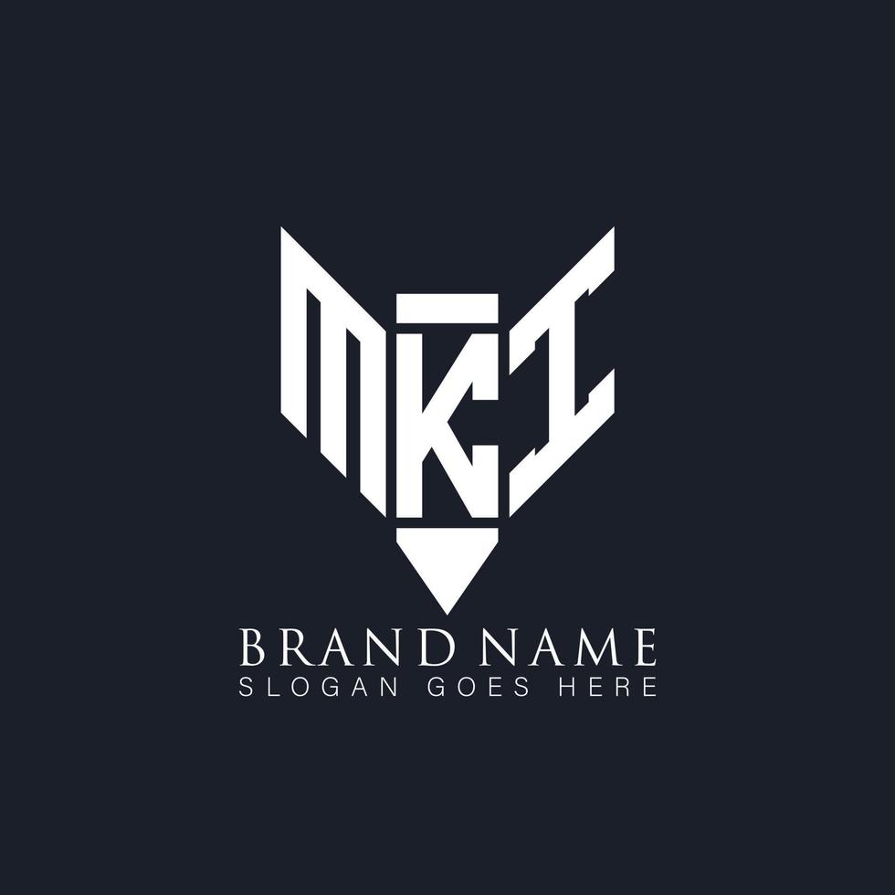 création de logo de lettre mki sur fond noir. mki créatif monogramme crayon initiales lettre logo concept. création unique de logo vectoriel abstrait plat moderne mki.