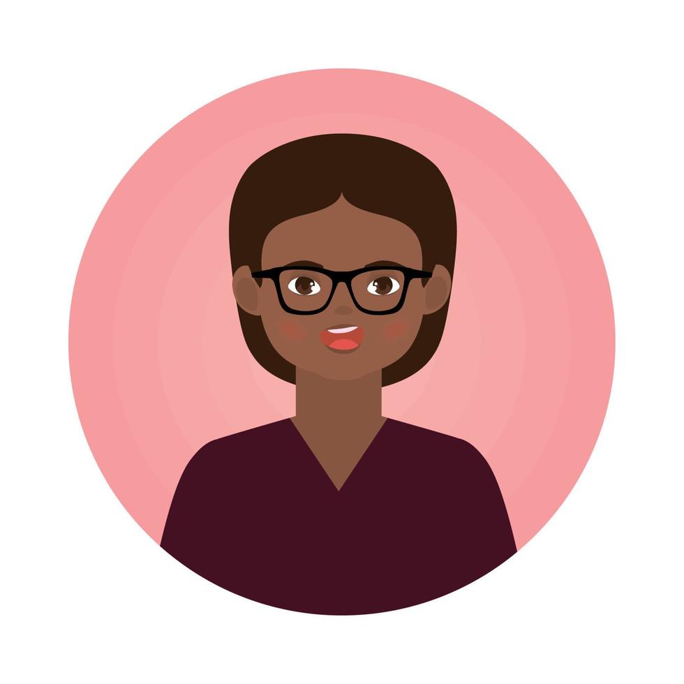 avatar femme afro-américaine vecteur