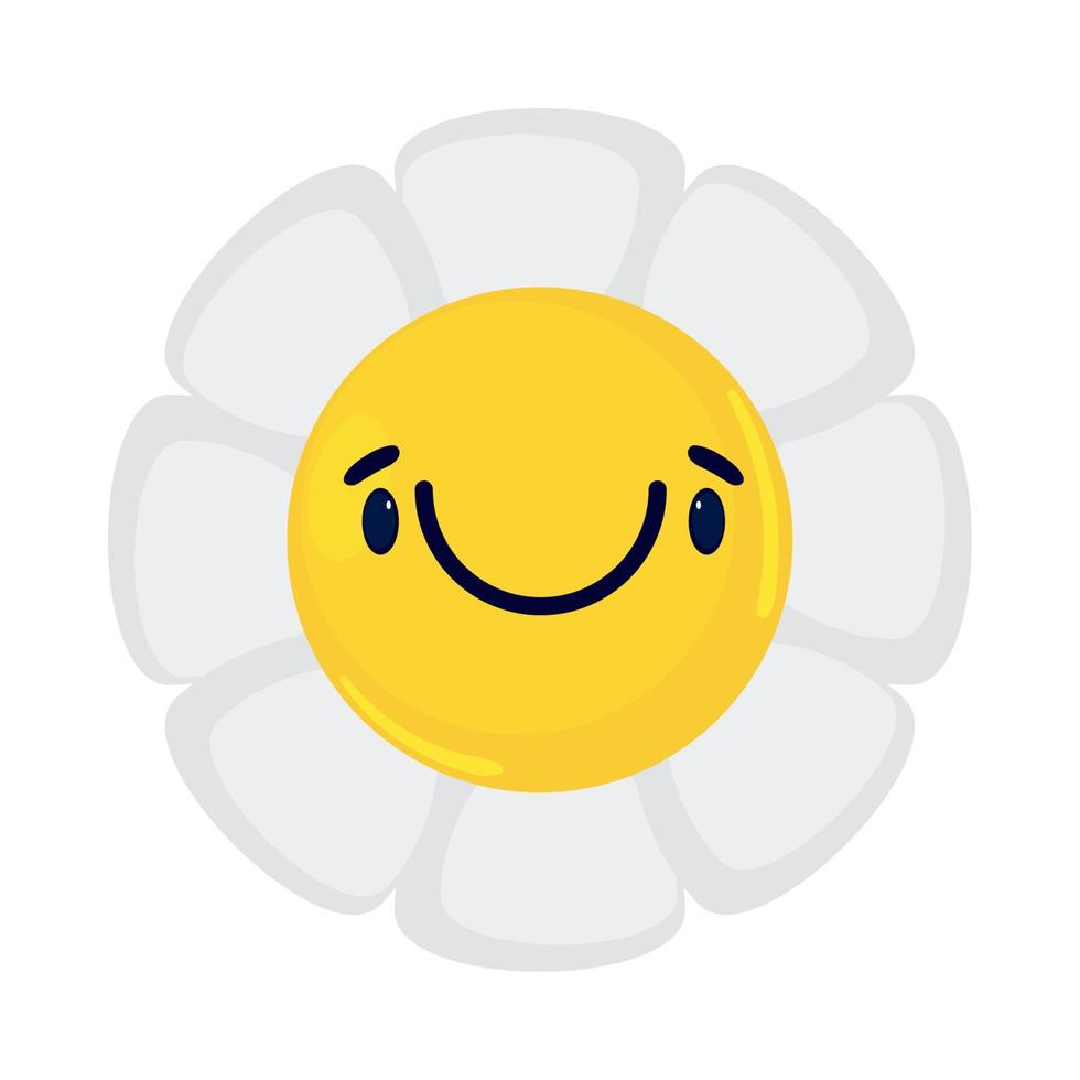 emoji de sourire de fleur mignon vecteur