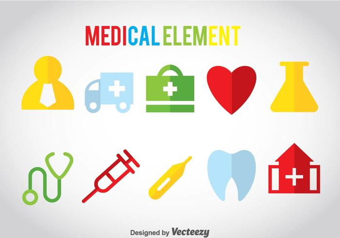 Icônes médicales colorées vecteur