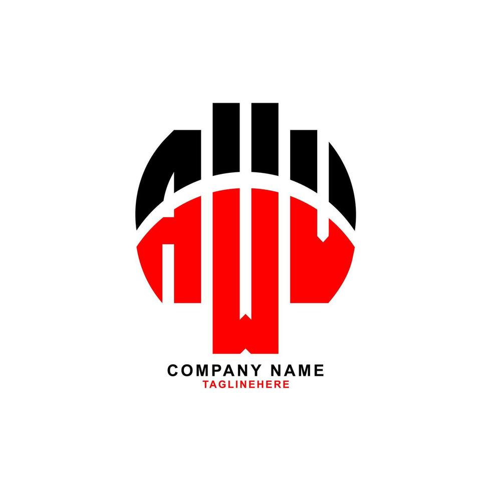 création de logo de lettre awv créative avec fond blanc vecteur