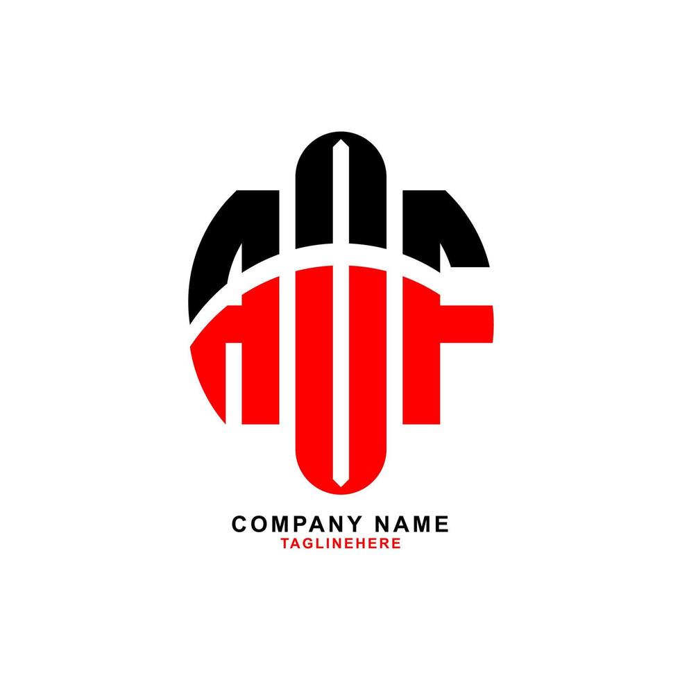 création de logo de lettre aof créative avec fond blanc vecteur