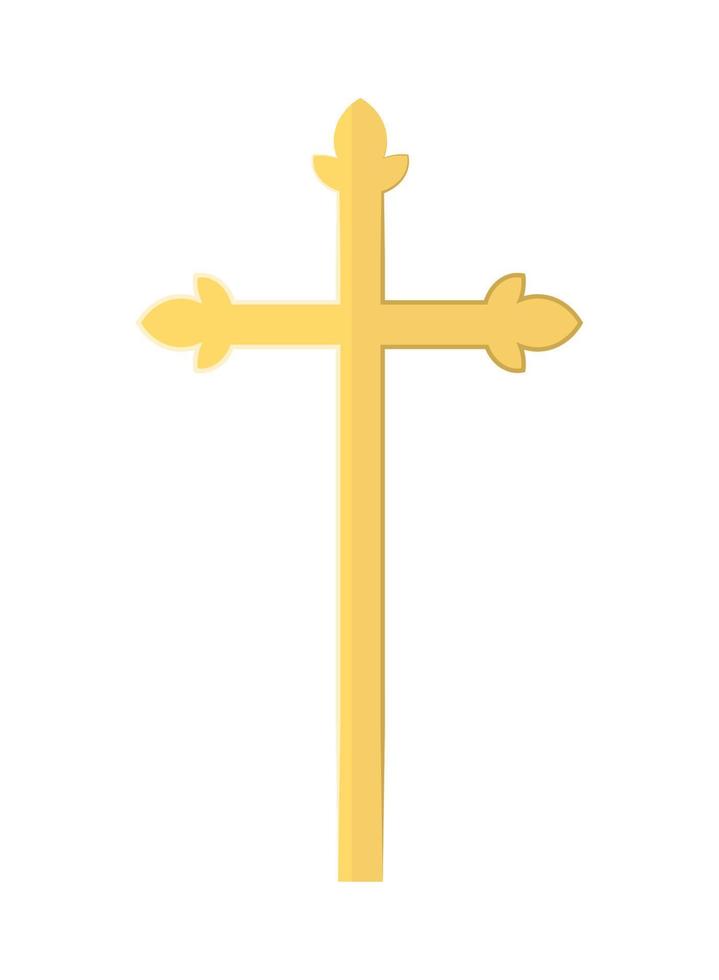 croix catholique en or vecteur