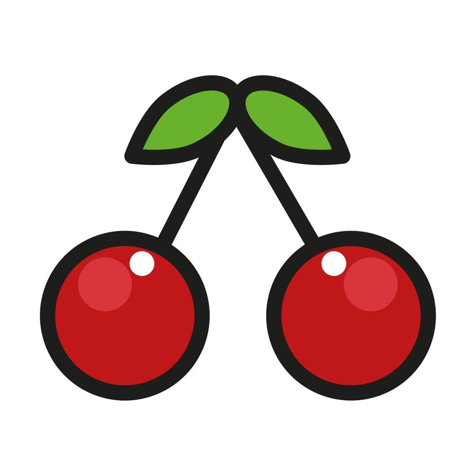 icône de fruits cerise vecteur