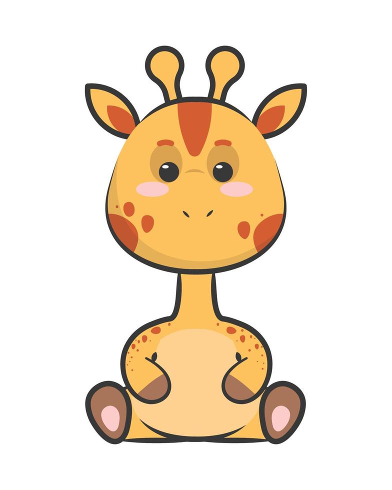 mignon girafe kawaii vecteur