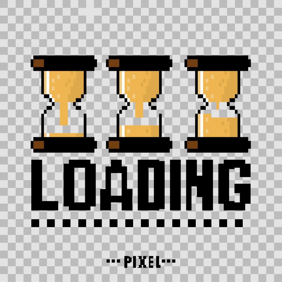 pixel d'horloge de chargement vecteur