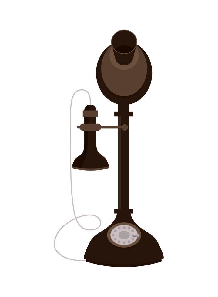 icône de téléphone antique vecteur