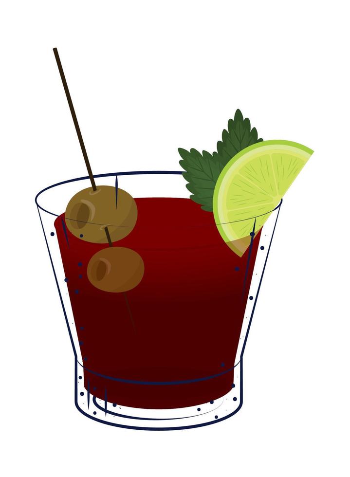 icône plate cocktail vecteur