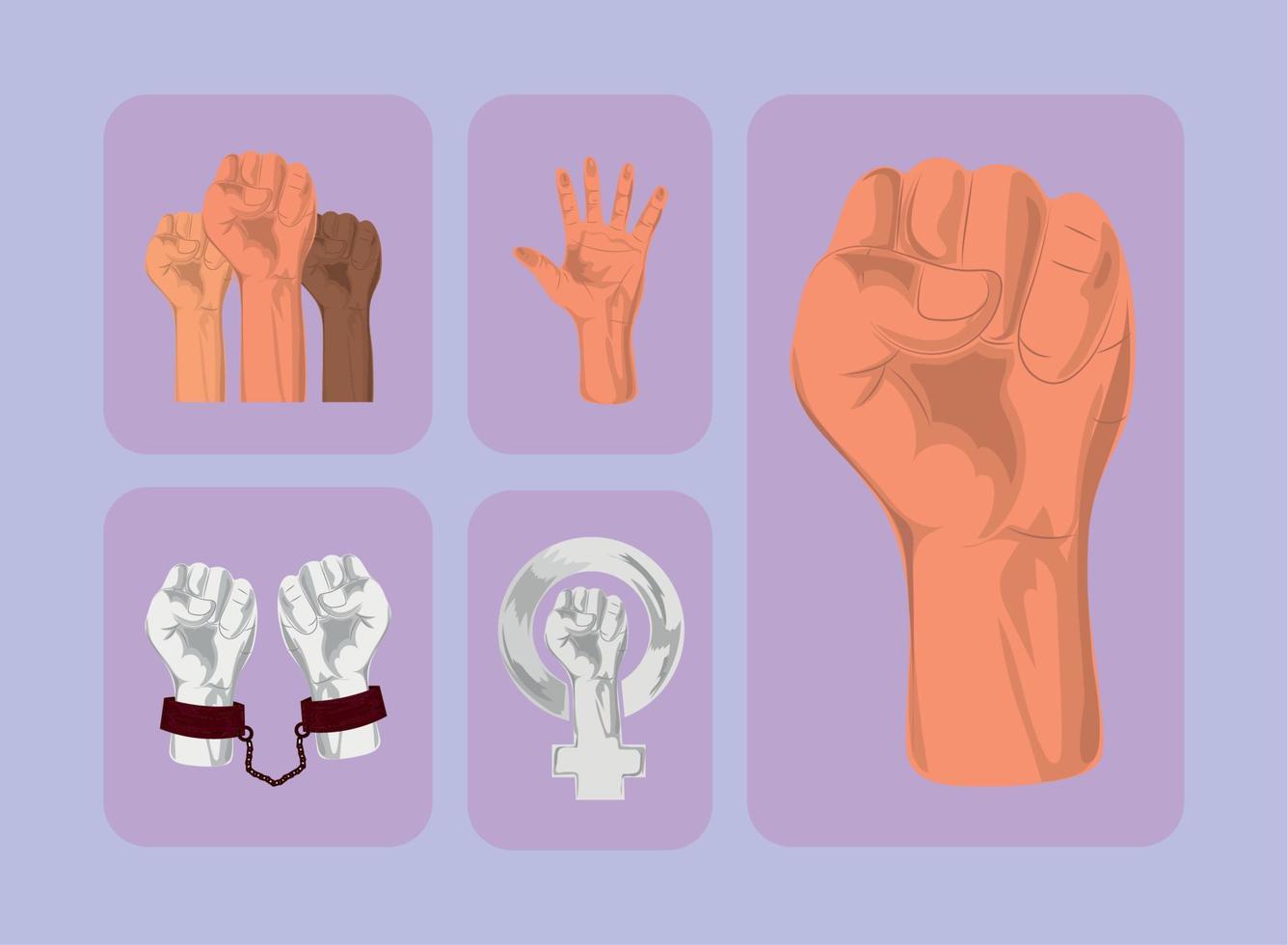icônes main d'activisme vecteur