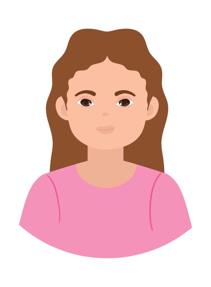 fille avec un t-shirt rose vecteur
