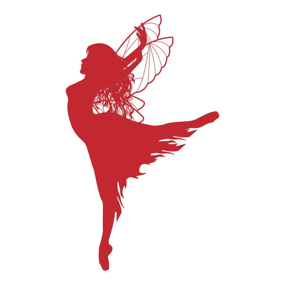 illustration de silhouette de fée mignonne vecteur