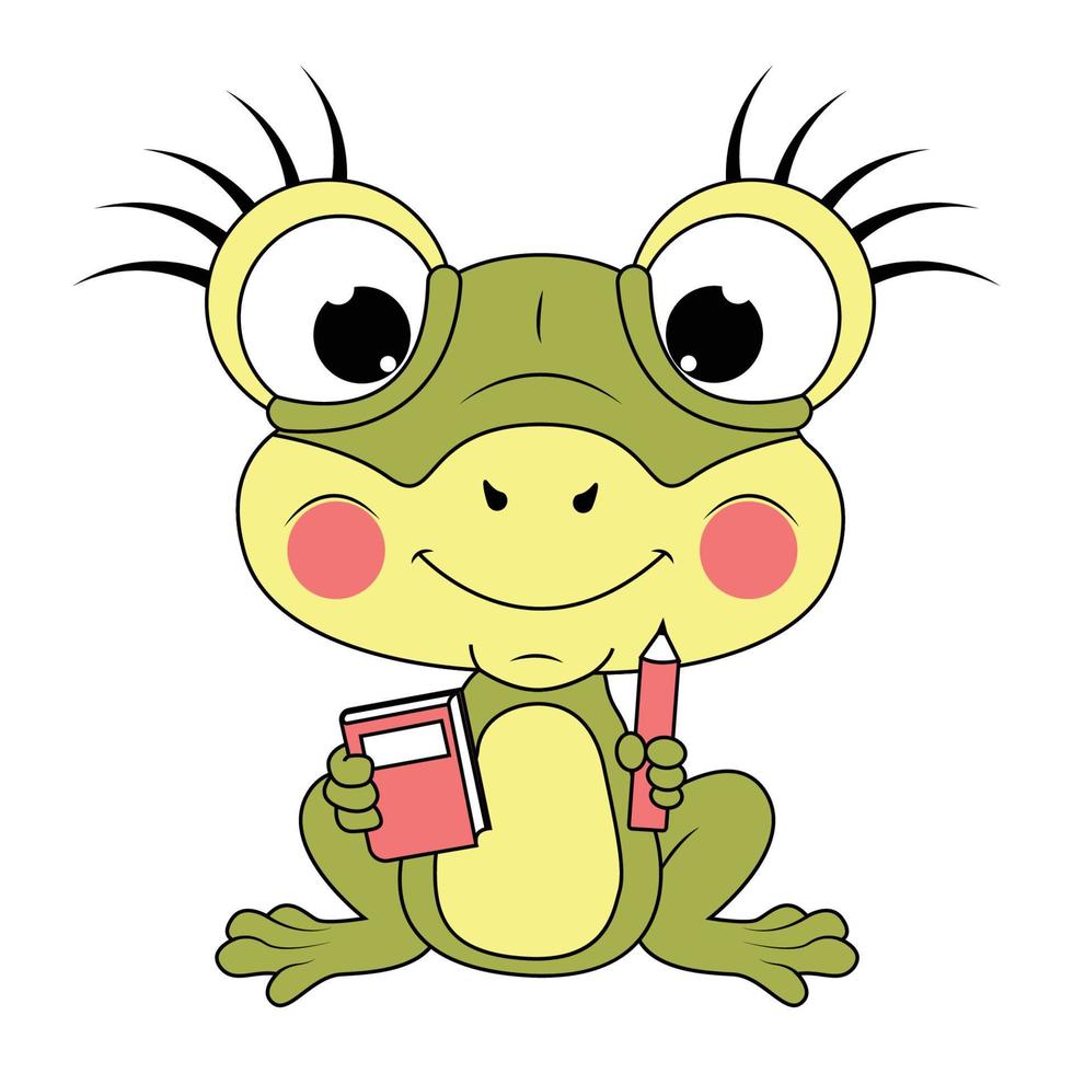 illustration de dessin animé animal grenouille mignonne vecteur