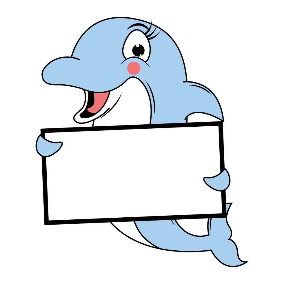 illustration de dessin animé animal mignon dauphin vecteur