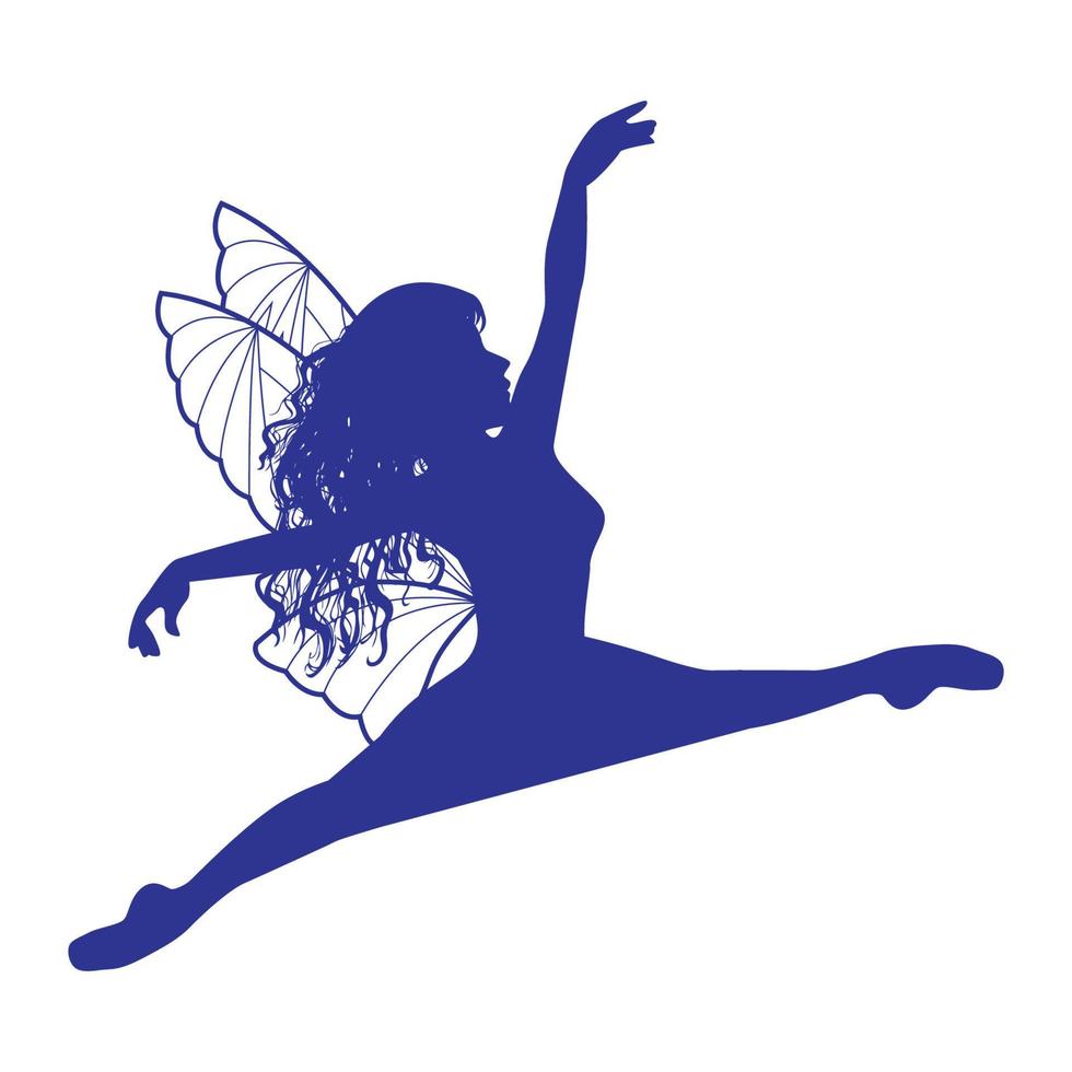 illustration de silhouette de fée mignonne vecteur