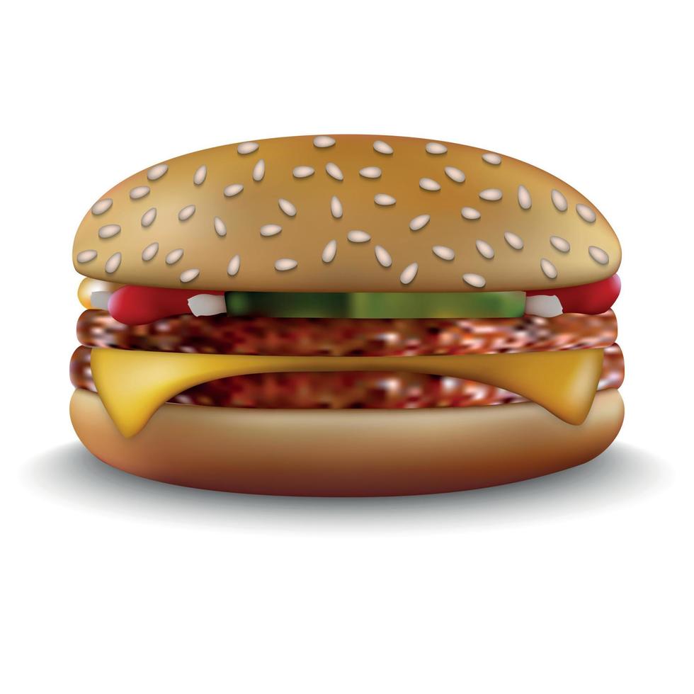 hamburger sur fond blanc vecteur