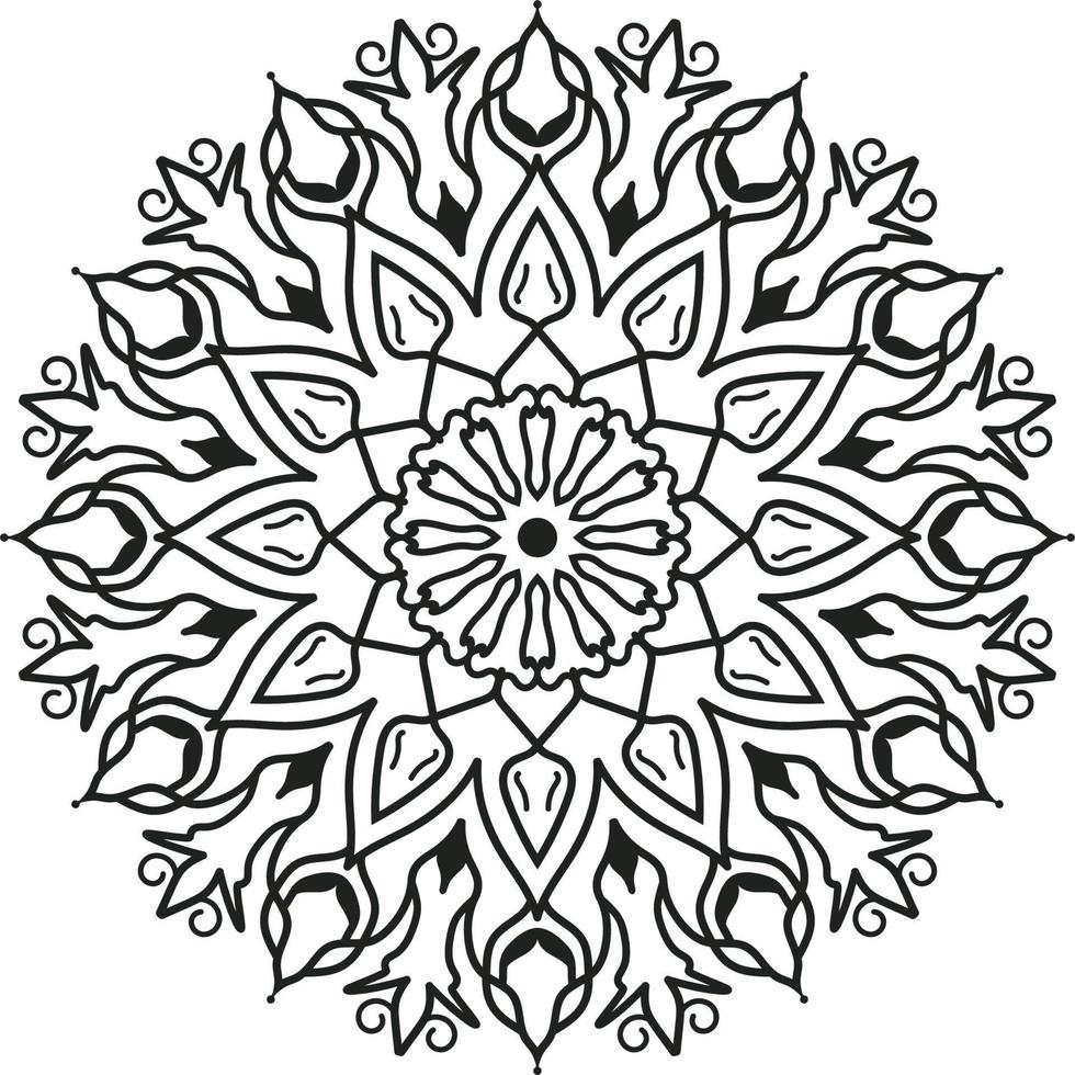 fleur mandala vintage motif décoratif illustration vectorielle livre de coloriage page kdp intérieur vecteur gratuit