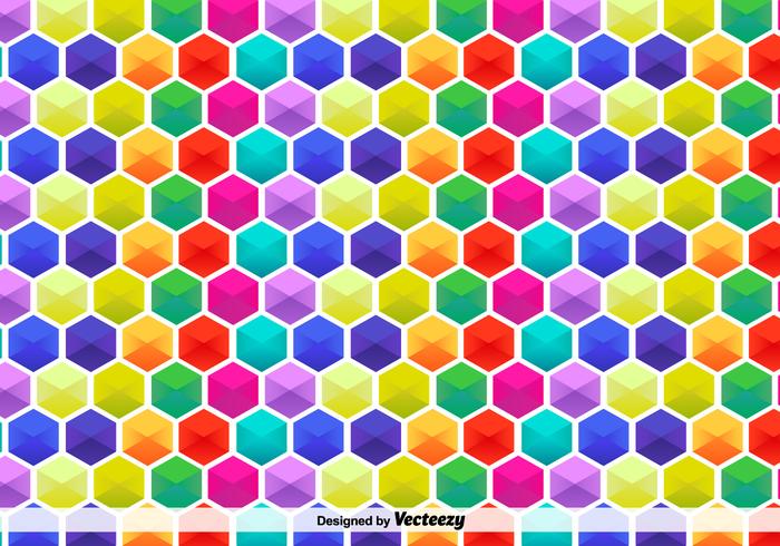 Motif hexagonal vectoriel coloré